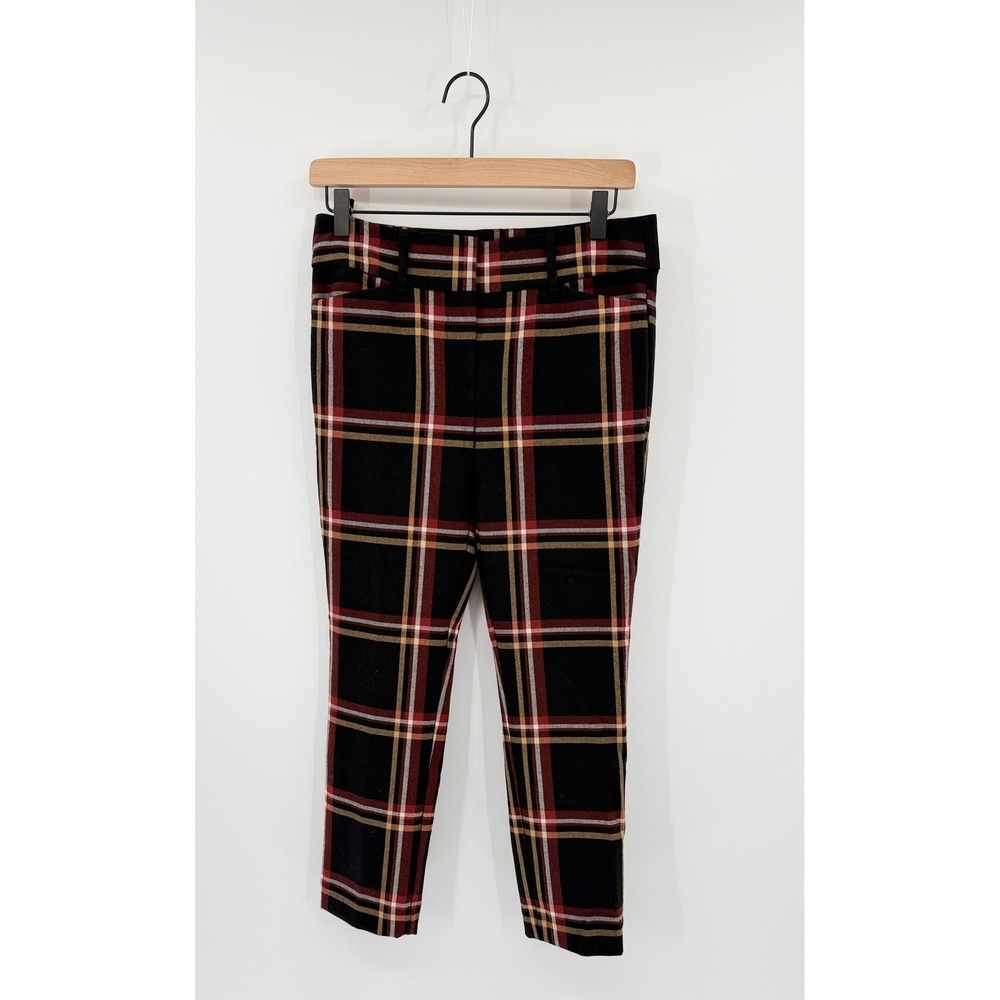 LOFT Skinny Ankle Plaid Trouser Pants Size 2 Preppy Dark Academia Fall Fashion
